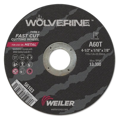 4-1/2 X 1/16 WOLV TY1 C-O WHL A60T 7/8 A